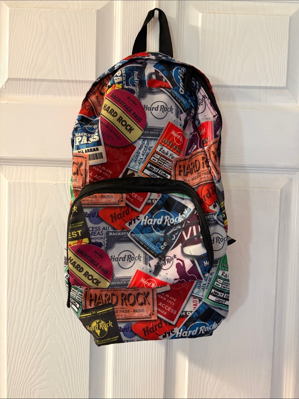 Hard Rock Multicolor Ticket-Print Men's Backpack